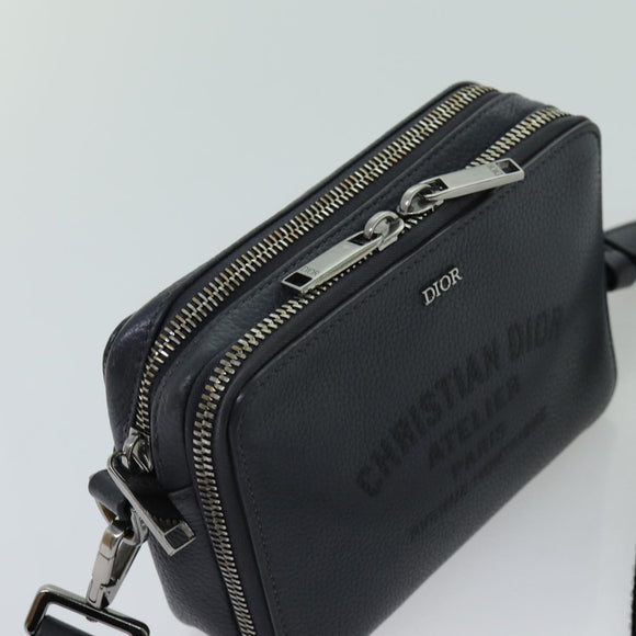 Christian Dior Shoulder Bag Leather Gray Auth 70772M