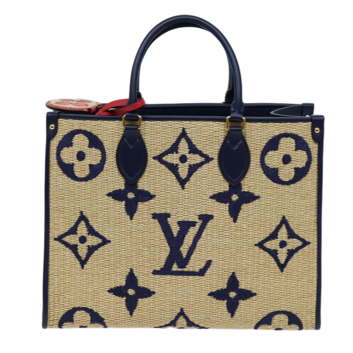 LOUIS VUITTON Monogram Raffia On The Go MM Bag 2way Beige M57723 LV Auth 70773S