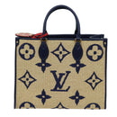 LOUIS VUITTON Monogram Raffia On The Go MM Bag 2way Beige M57723 LV Auth 70773S-13