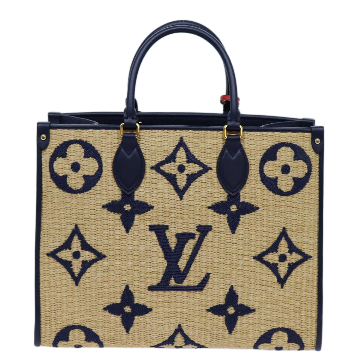 LOUIS VUITTON Monogram Raffia On The Go MM Bag 2way Beige M57723 LV Auth 70773S - 0