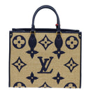 LOUIS VUITTON Monogram Raffia On The Go MM Bag 2way Beige M57723 LV Auth 70773S-2