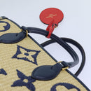 LOUIS VUITTON Monogram Raffia On The Go MM Bag 2way Beige M57723 LV Auth 70773S-7