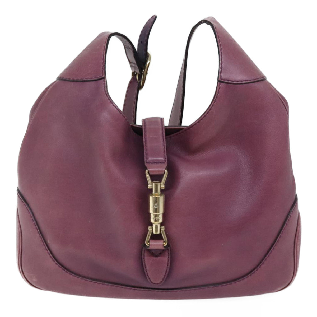 GUCCI Jackie Shoulder Bag Leather Purple 277520 Auth 70782