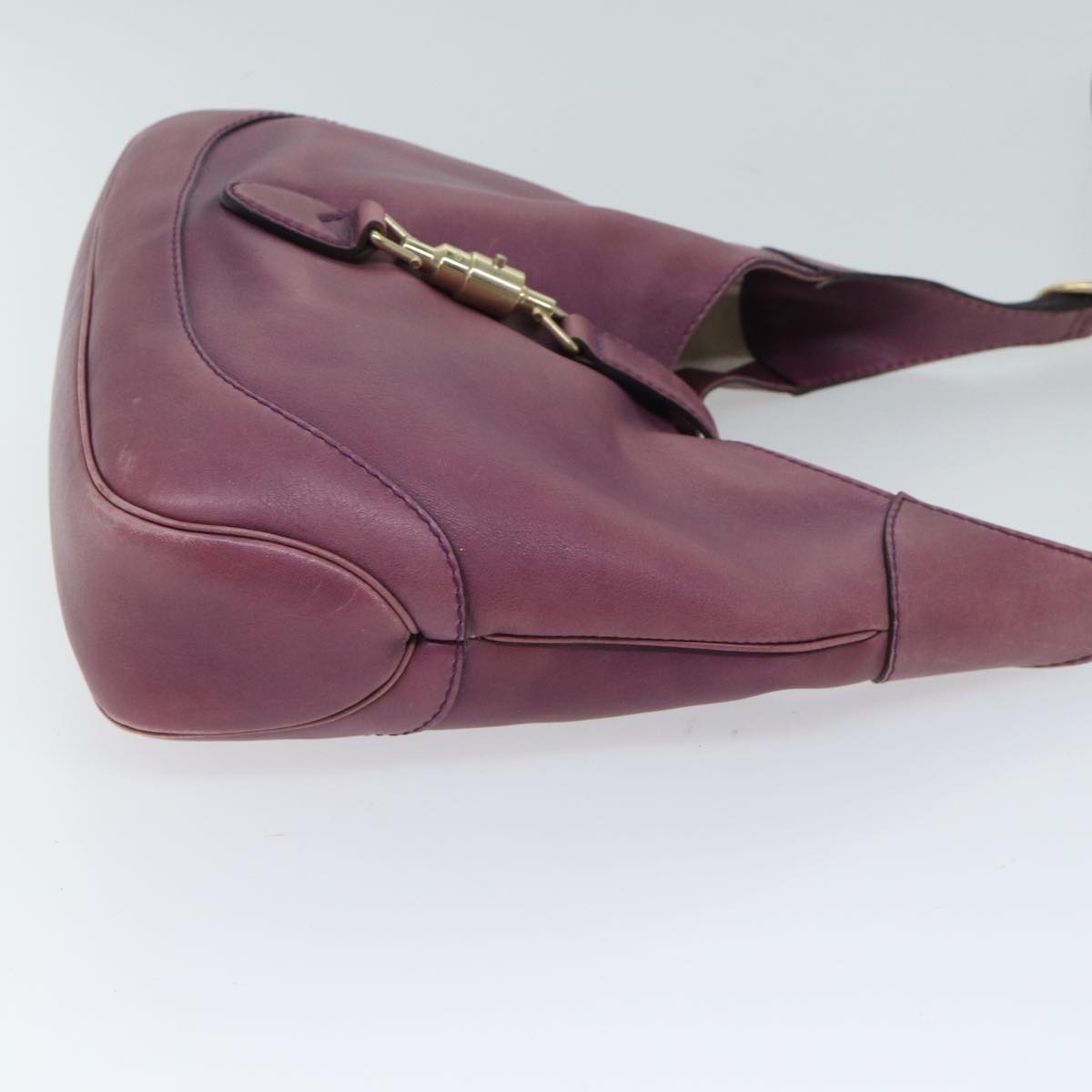 GUCCI Jackie Shoulder Bag Leather Purple 277520 Auth 70782