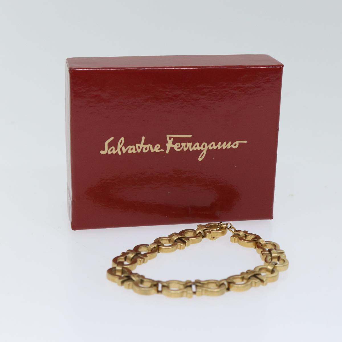 Salvatore Ferragamo Bracelet Gold Tone Auth 70784