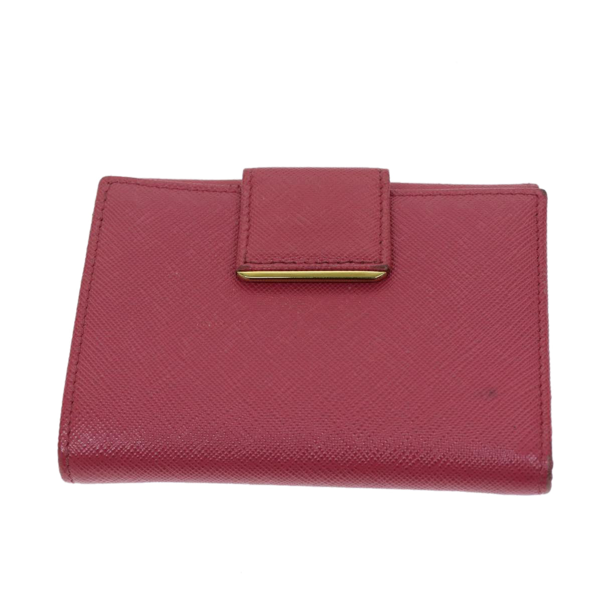 PRADA Wallet Safiano leather Pink Auth 70786 - 0