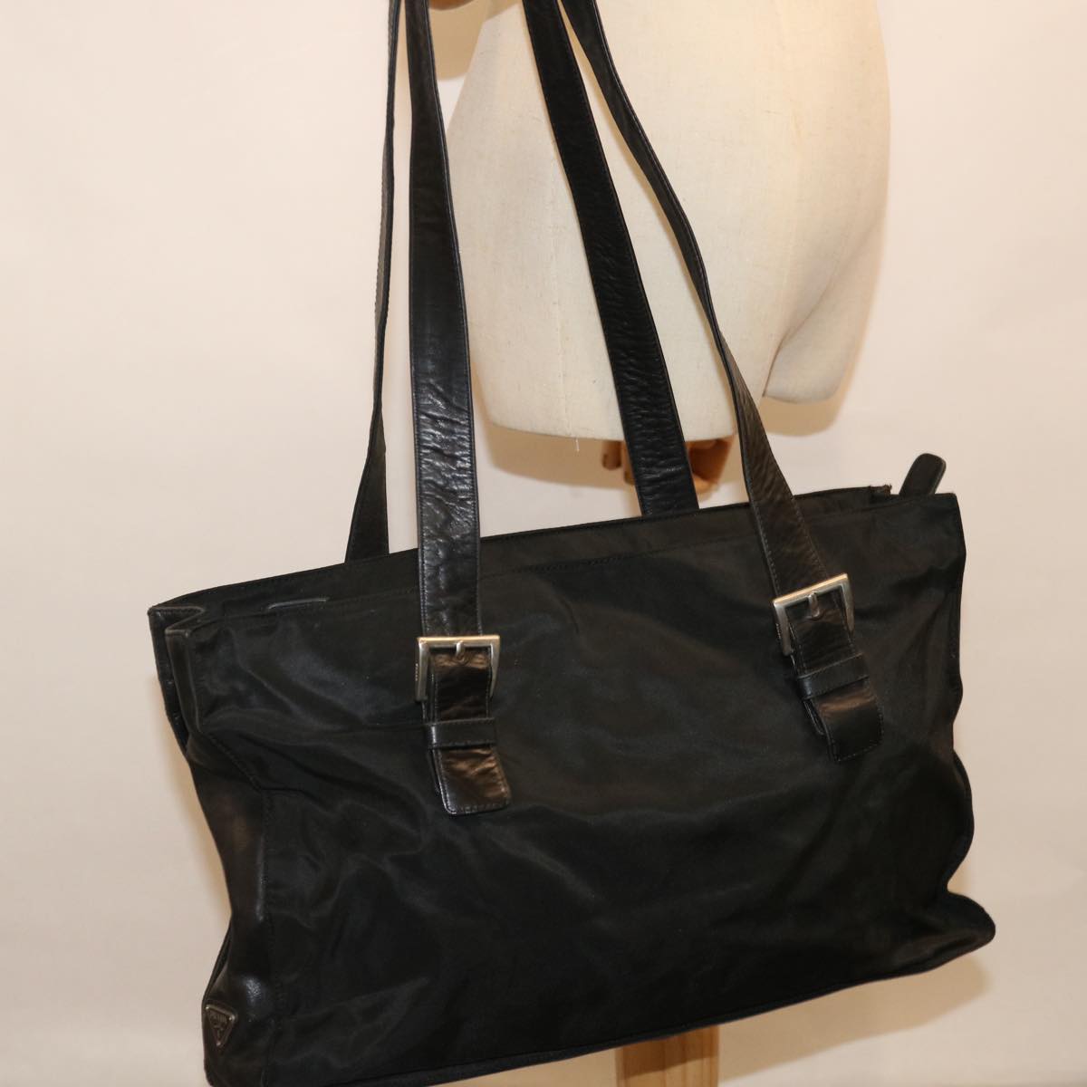 PRADA Shoulder Bag Nylon Black Auth 70790