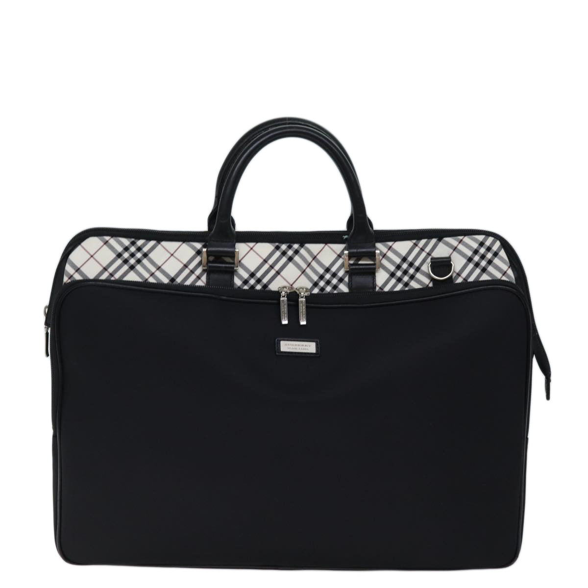 BURBERRY Black label Hand Bag Canvas 2way Black Auth 70792