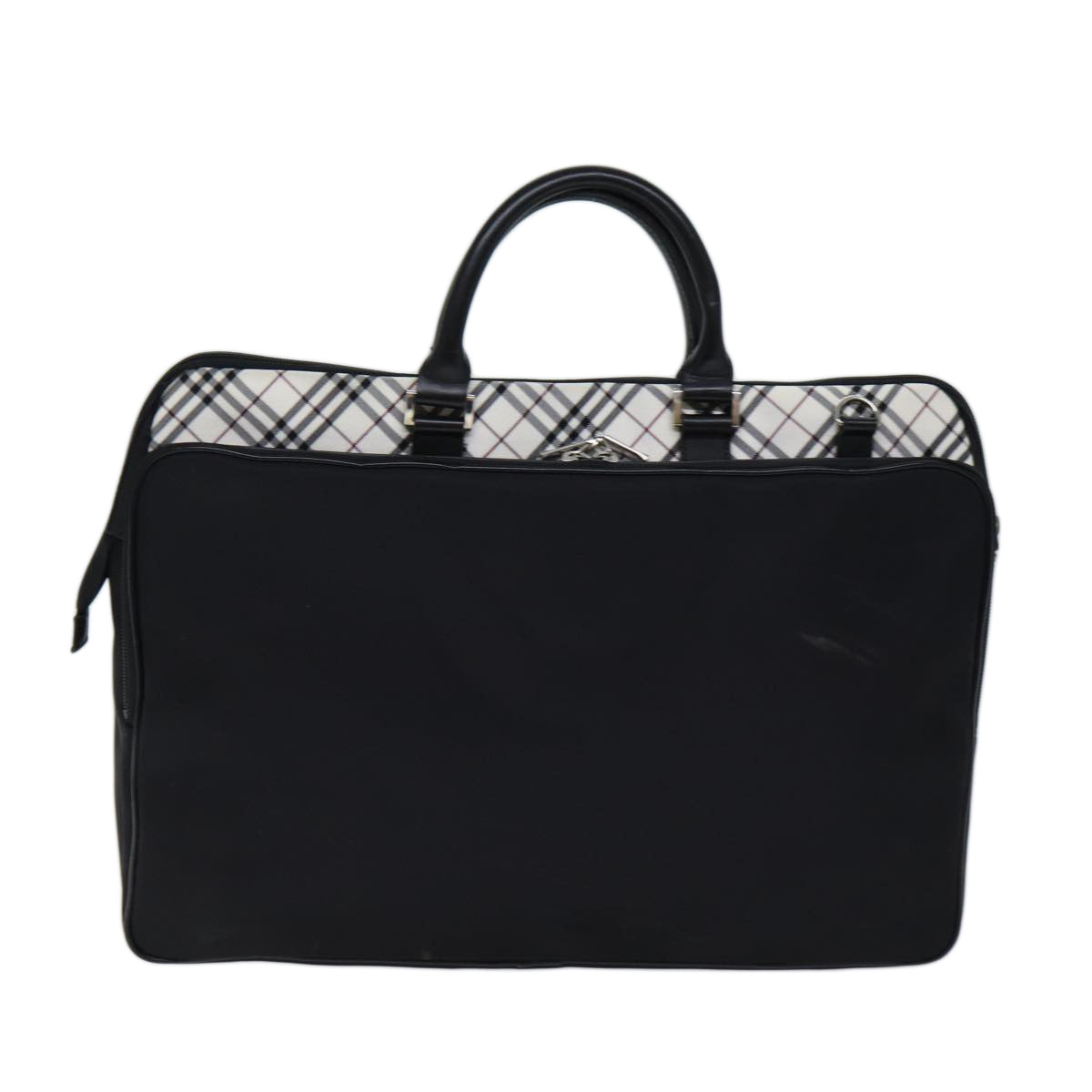 BURBERRY Black label Hand Bag Canvas 2way Black Auth 70792