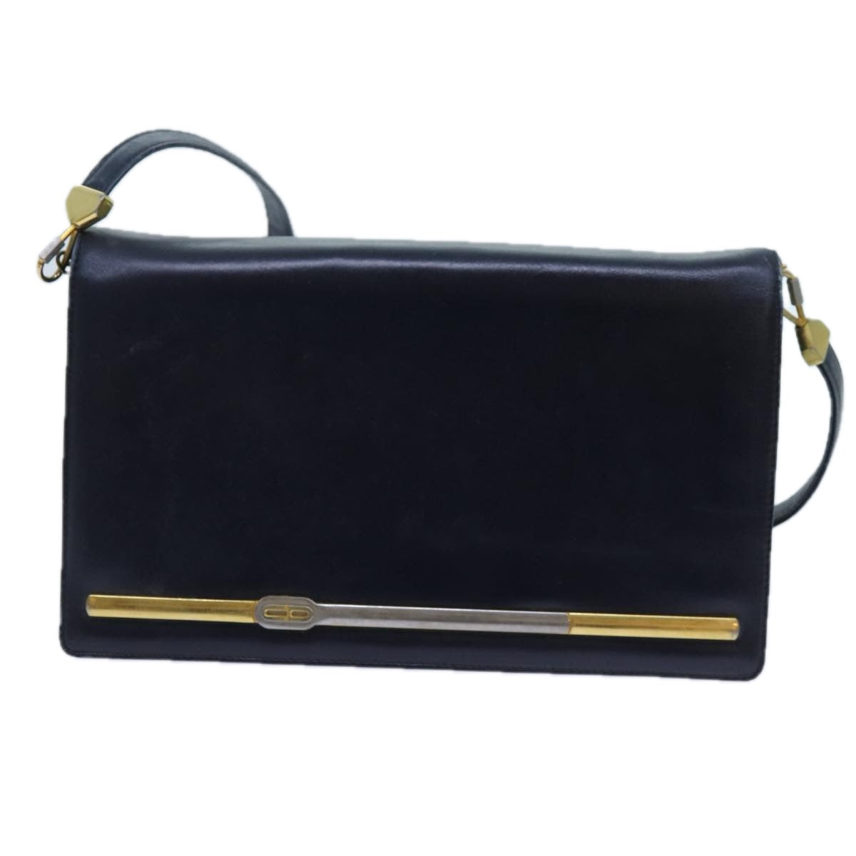 Christian Dior Shoulder Bag Leather Black Auth 70793