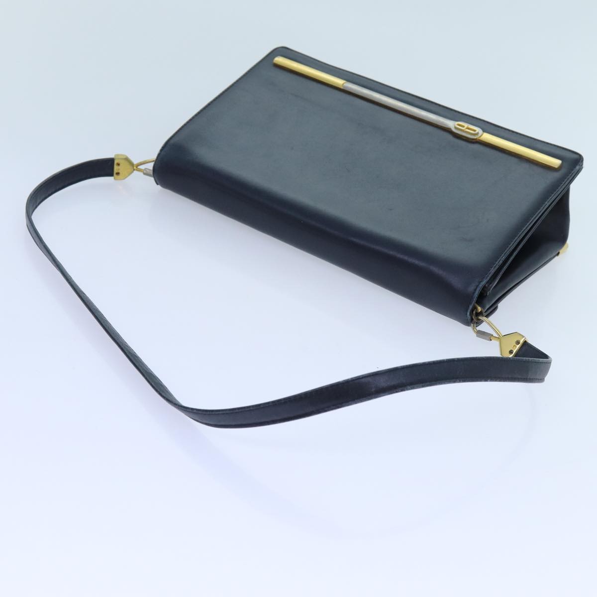 Christian Dior Shoulder Bag Leather Black Auth 70793