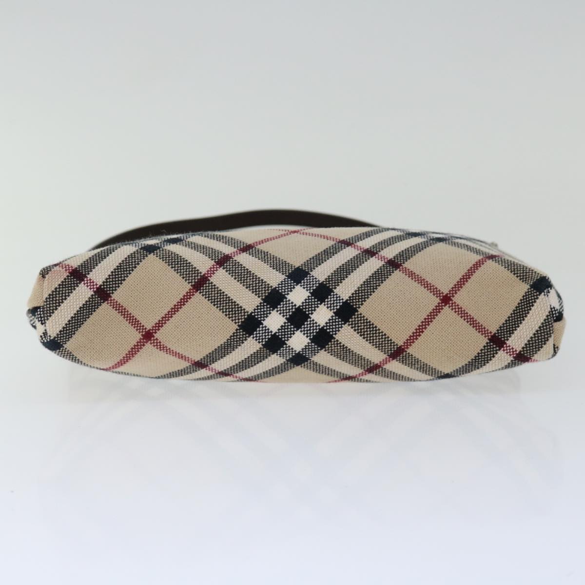 BURBERRY Nova Check Blue Label Shoulder Pouch Canvas Beige Auth 70804