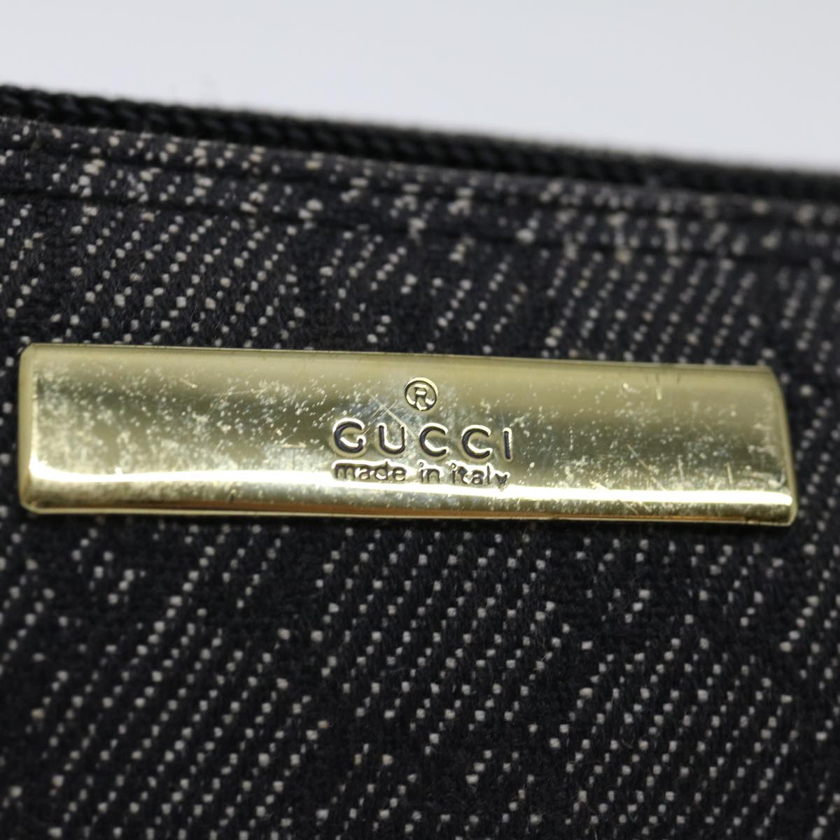 GUCCI GG Canvas Accessory Pouch Black 07198 Auth 70805