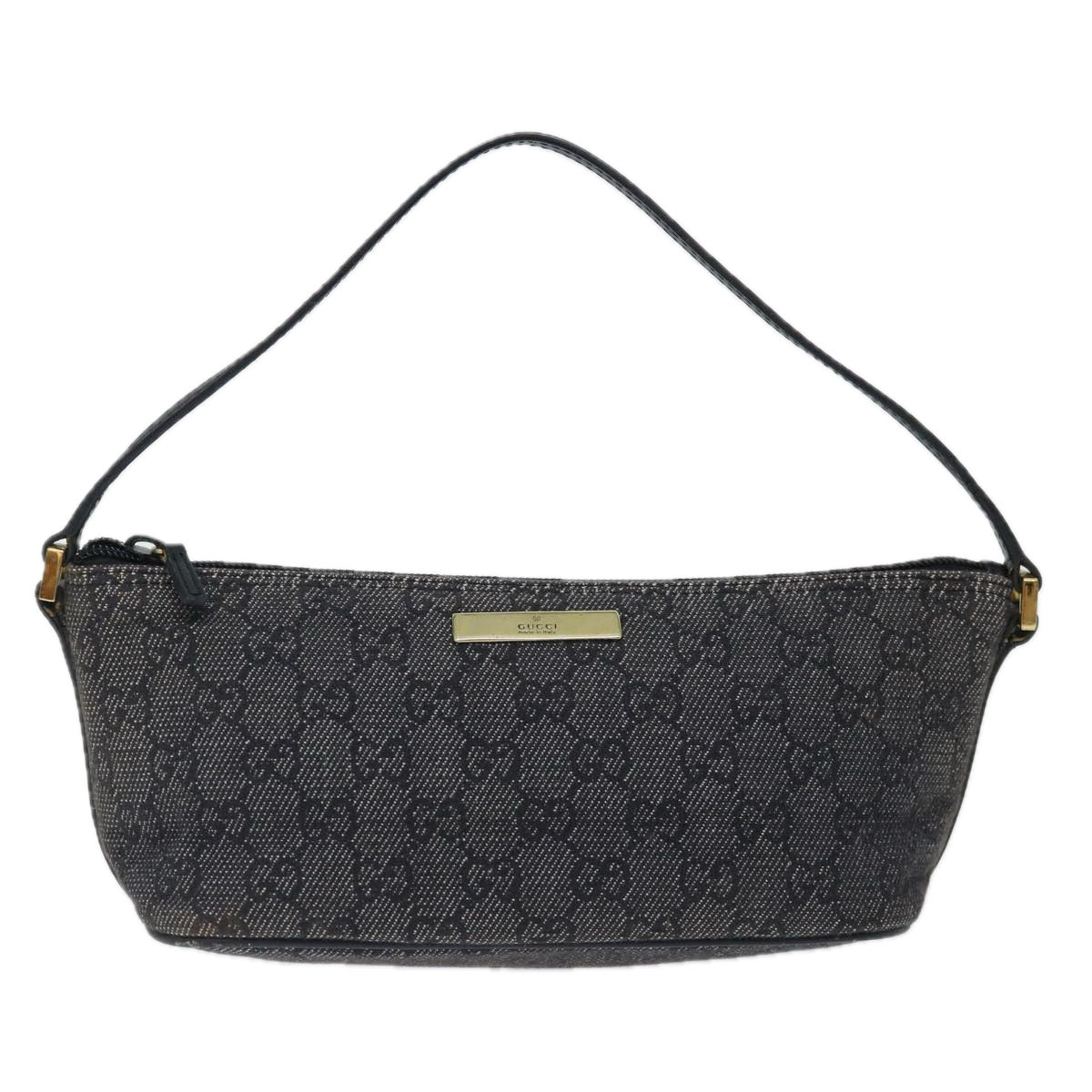 GUCCI GG Canvas Accessory Pouch Black 07198 Auth 70805