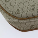 Christian Dior Honeycomb Canvas Shoulder Bag PVC Leather Beige Auth 70811-15