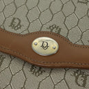 Christian Dior Honeycomb Canvas Shoulder Bag PVC Leather Beige Auth 70811-10