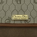 Christian Dior Honeycomb Canvas Shoulder Bag PVC Leather Beige Auth 70811-17