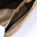 Christian Dior Honeycomb Canvas Shoulder Bag PVC Leather Beige Auth 70811-20