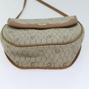 Christian Dior Honeycomb Canvas Shoulder Bag PVC Leather Beige Auth 70811-5