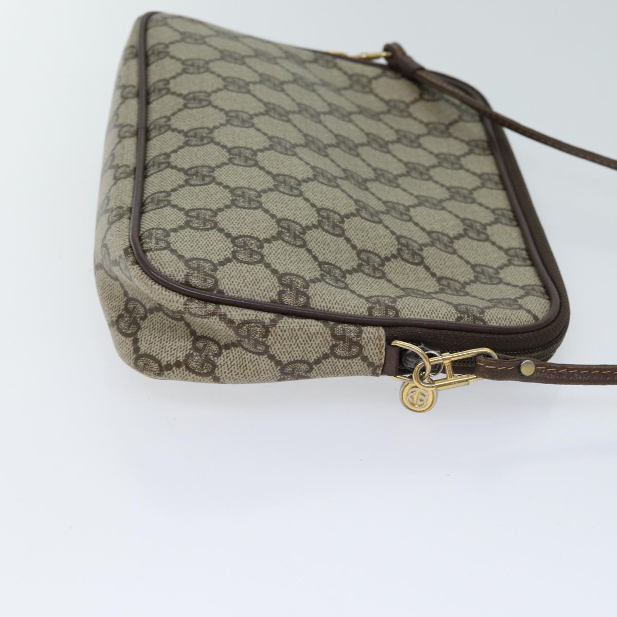 GUCCI GG Supreme Shoulder Bag PVC Beige 97 02 068 Auth 70812