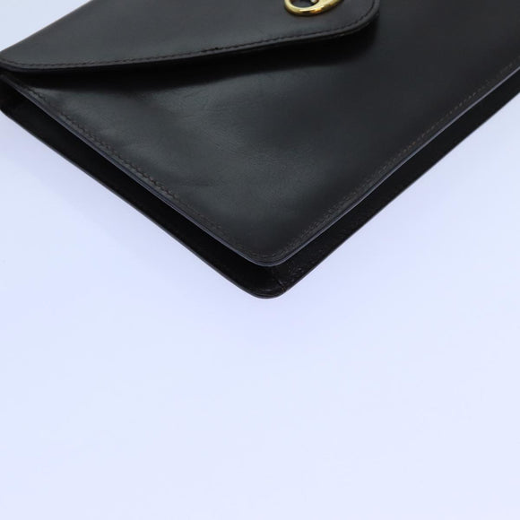 CELINE Shoulder Bag Leather Dark Brown Auth 70813