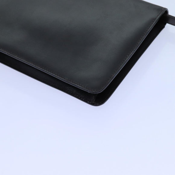 CELINE Shoulder Bag Leather Dark Brown Auth 70813