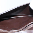 CELINE Shoulder Bag Leather Dark Brown Auth 70813-10