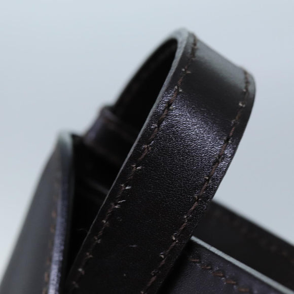 CELINE Shoulder Bag Leather Dark Brown Auth 70813