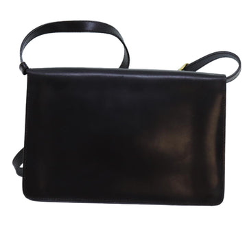 CELINE Shoulder Bag Leather Dark Brown Auth 70813 - 0