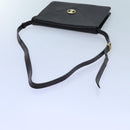 CELINE Shoulder Bag Leather Dark Brown Auth 70813-7