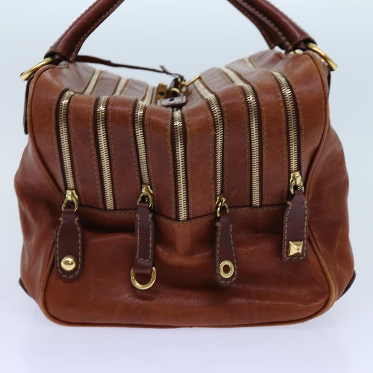 DOLCE&GABBANA Hand Bag Leather Brown Auth 70819