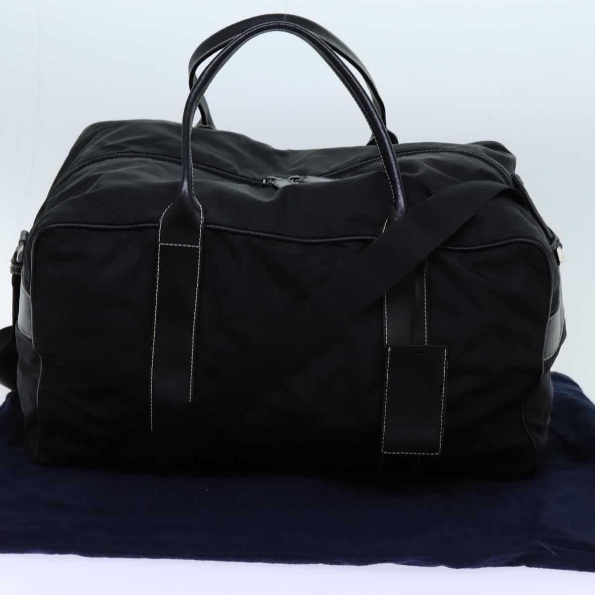 PRADA Boston Bag Nylon 2way Black Auth 70821