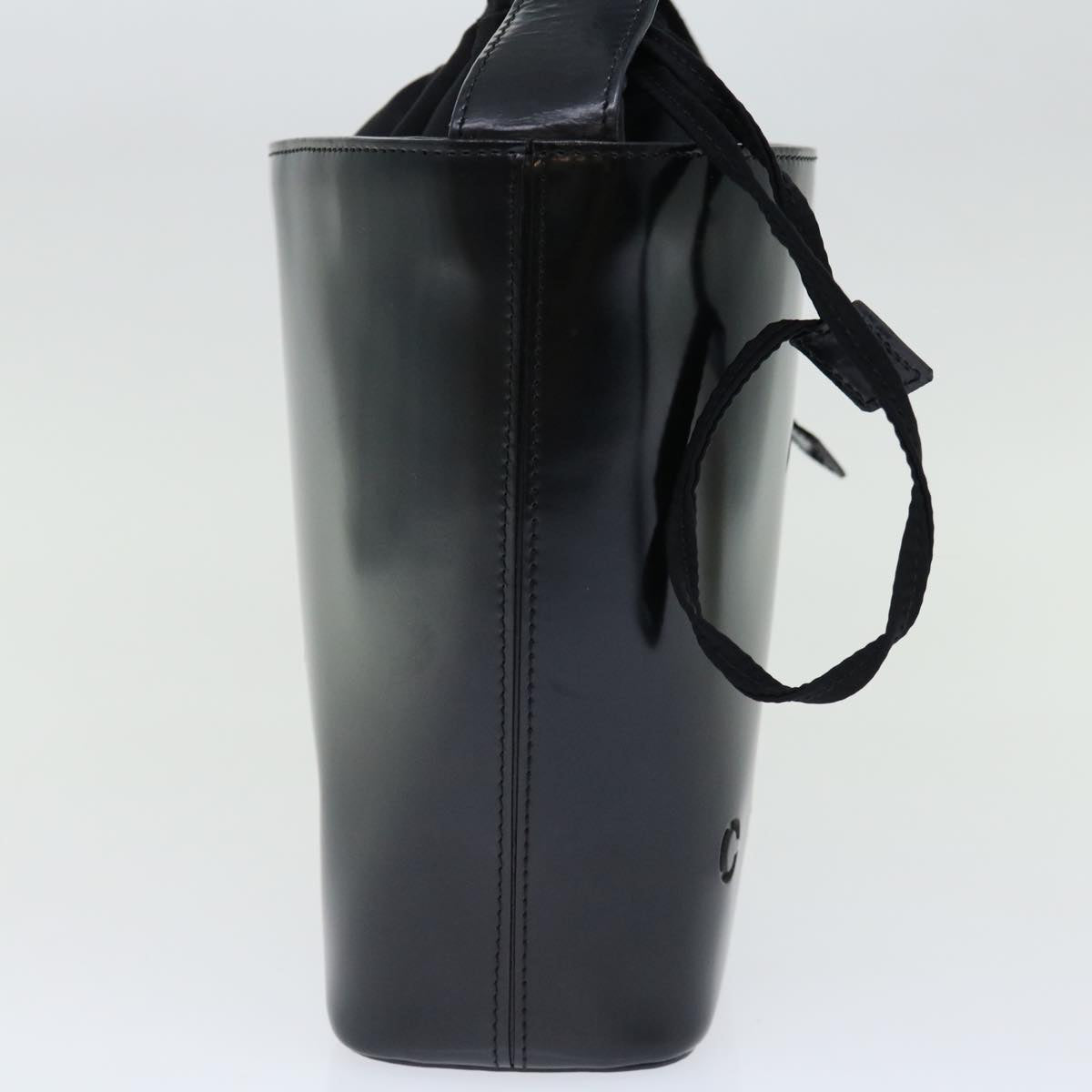 CELINE Shoulder Bag Enamel Black Auth 70828