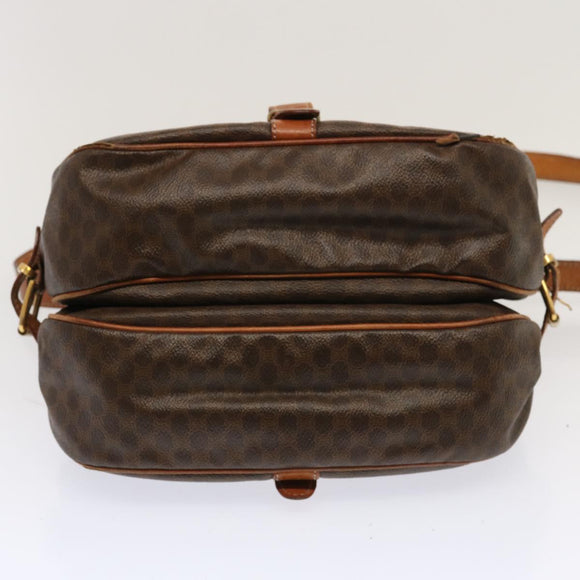 CELINE Macadam Canvas Umhängetasche PVC Braun Auth 70829