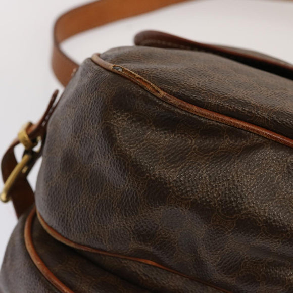 CELINE Macadam Canvas Shoulder Bag PVC Brown Auth 70829
