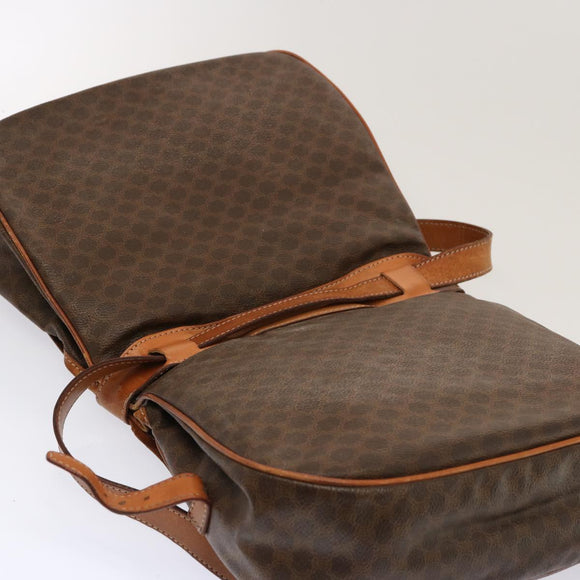 CELINE Macadam Canvas Shoulder Bag PVC Brown Auth 70829