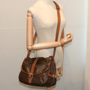 CELINE Macadam Canvas Shoulder Bag PVC Brown Auth 70829-26