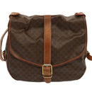 CELINE Macadam Canvas Shoulder Bag PVC Brown Auth 70829-13