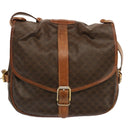 CELINE Macadam Canvas Shoulder Bag PVC Brown Auth 70829-2