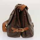 CELINE Macadam Canvas Umhängetasche PVC Braun Auth 70829-3