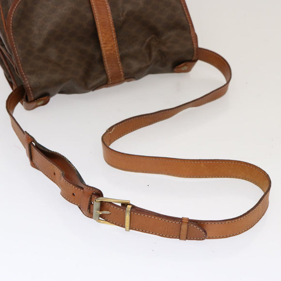 CELINE Macadam Canvas Umhängetasche PVC Braun Auth 70829