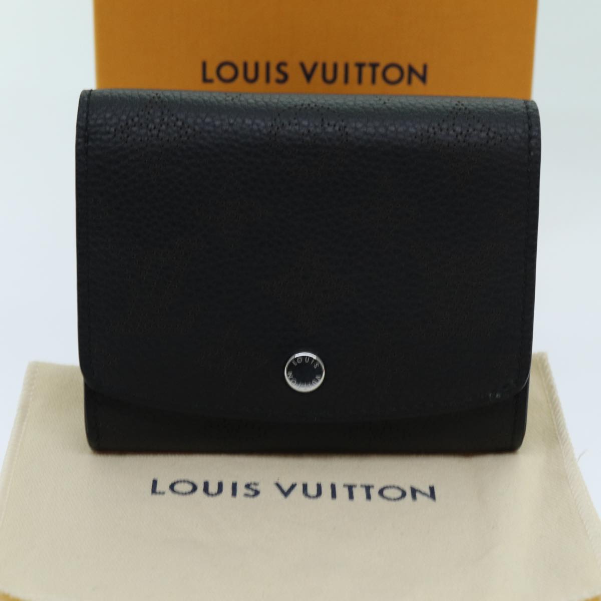 LOUIS VUITTON Mahina Portefeuille Iris Compact Wallet Noir M62540 LV Auth 70838A