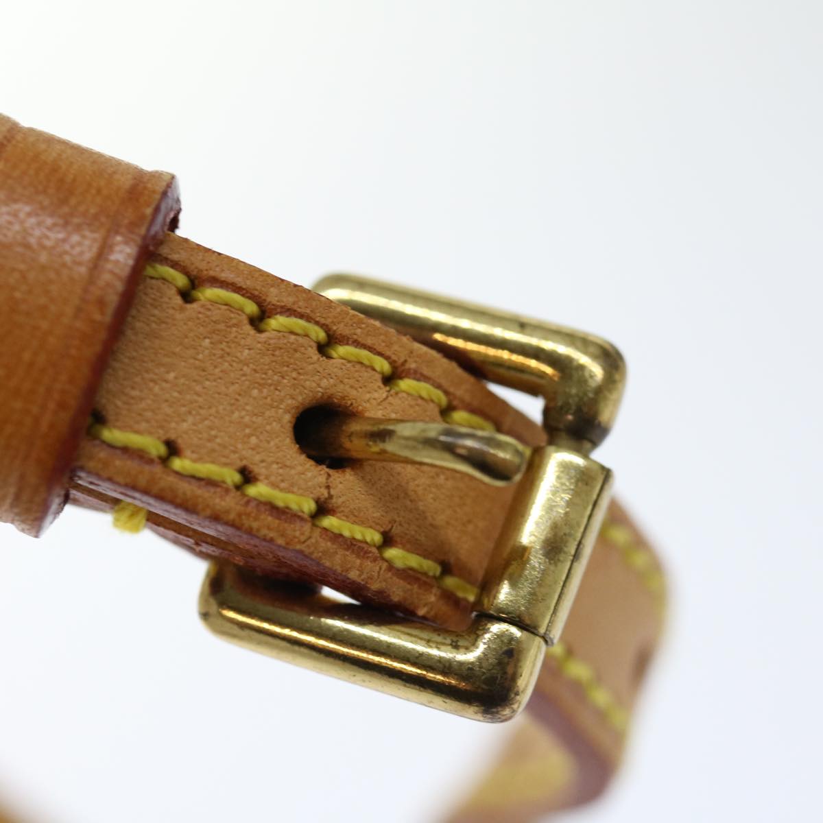 LOUIS VUITTON Adjustable Shoulder Strap Leather 40.2""-47.2"" Beige Auth 70844