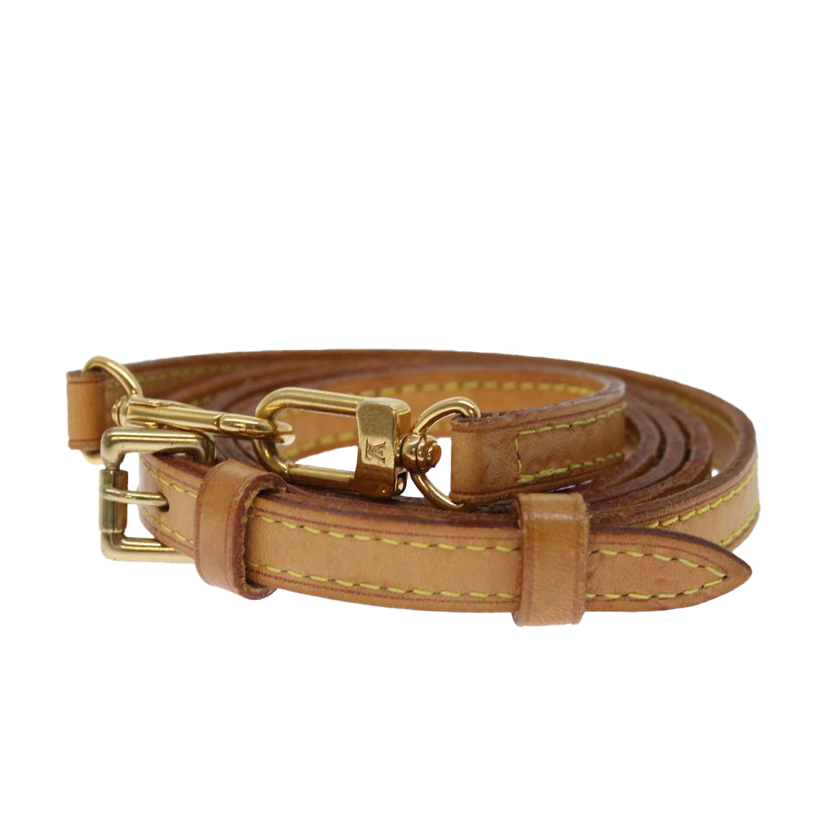 LOUIS VUITTON Adjustable Shoulder Strap Leather 40.2""-47.2"" Beige Auth 70853 - 0