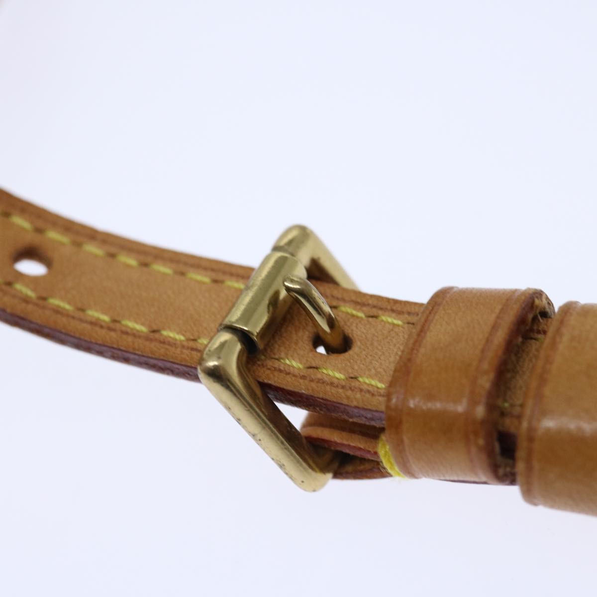 LOUIS VUITTON Adjustable Shoulder Strap Leather 40.2""-47.2"" Beige Auth 70853