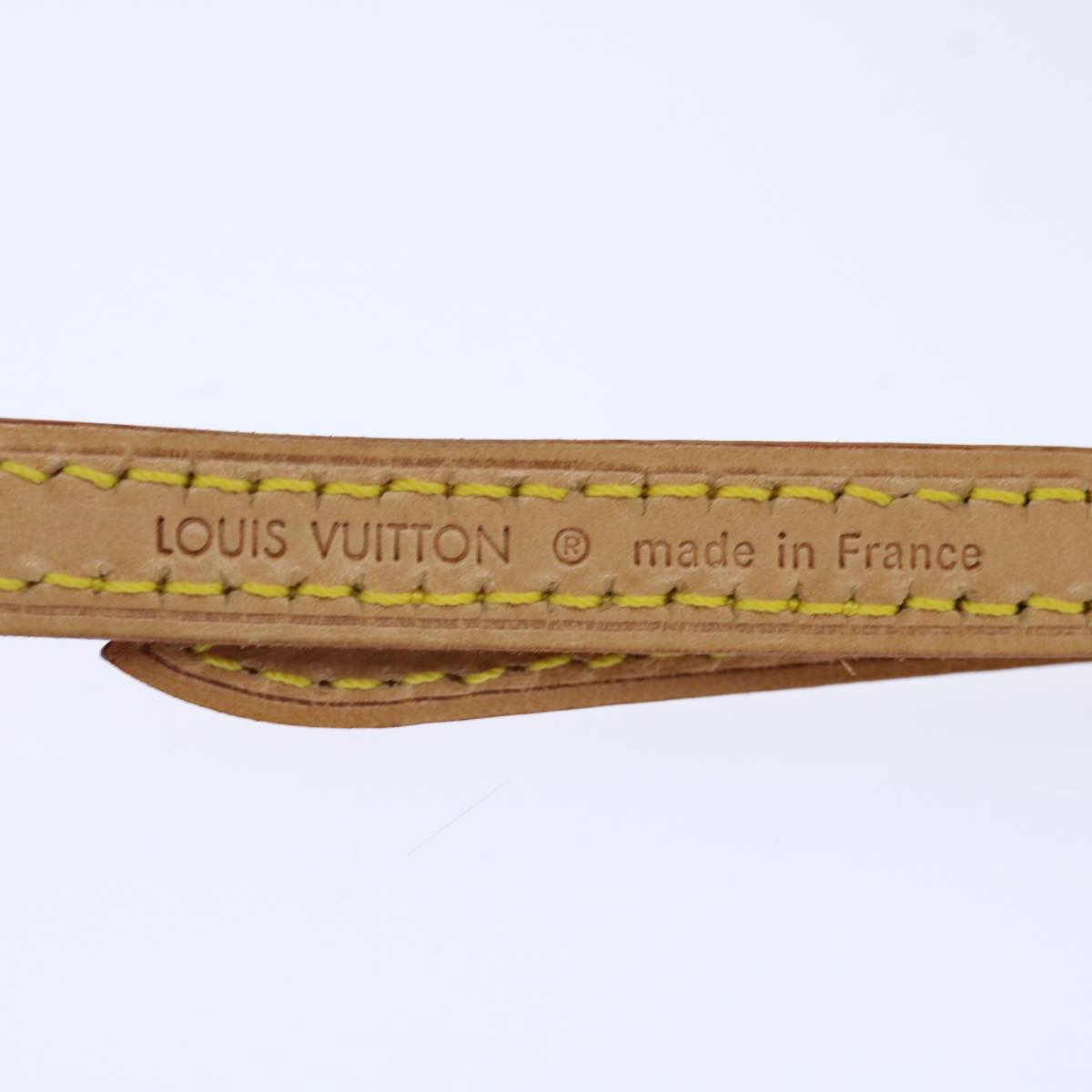 LOUIS VUITTON Adjustable Shoulder Strap Leather 40.2""-47.2"" Beige Auth 70856