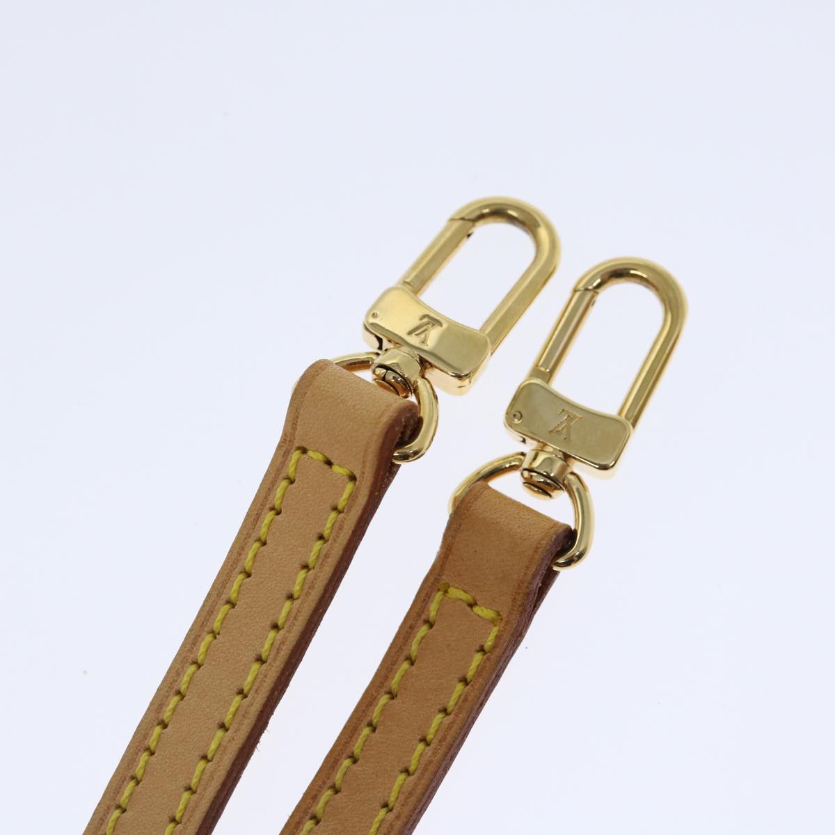 LOUIS VUITTON Adjustable Shoulder Strap Leather 40.2""-47.2"" Beige Auth 70856