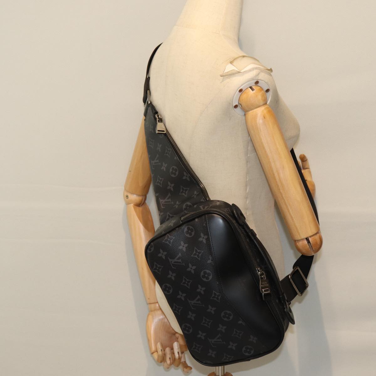 LOUIS VUITTON Monogram Eclipse Bum Bag Shoulder Bag M42906 LV Auth 70858A