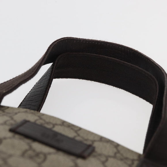 GUCCI GG Supreme Hand Bag PVC Beige 141976 Auth 70862