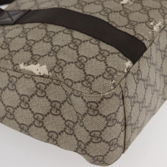 GUCCI GG Supreme Hand Bag PVC Beige 141976 Auth 70862